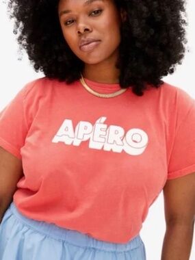 Clare V Apero Classic Tee in Faded Poppy Size S